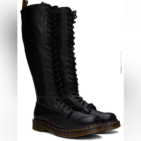 Dr. Martens Shoes - Black Leather Knee-High Boots